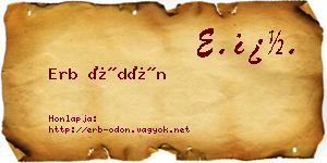 Erb Ödön névjegykártya